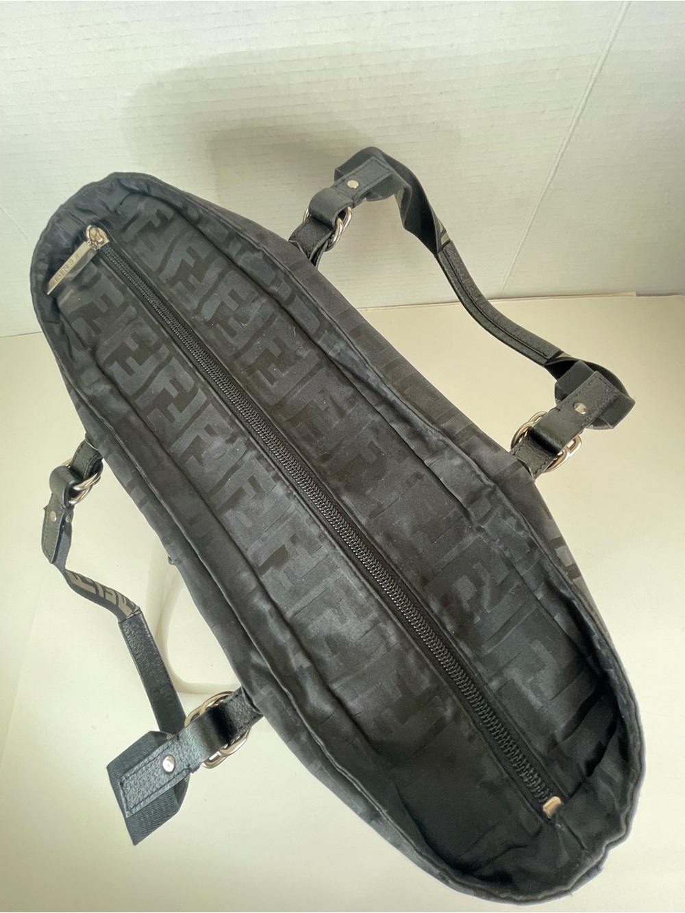Fendi black Zucca nylon tote bag - Picture 9 of 15